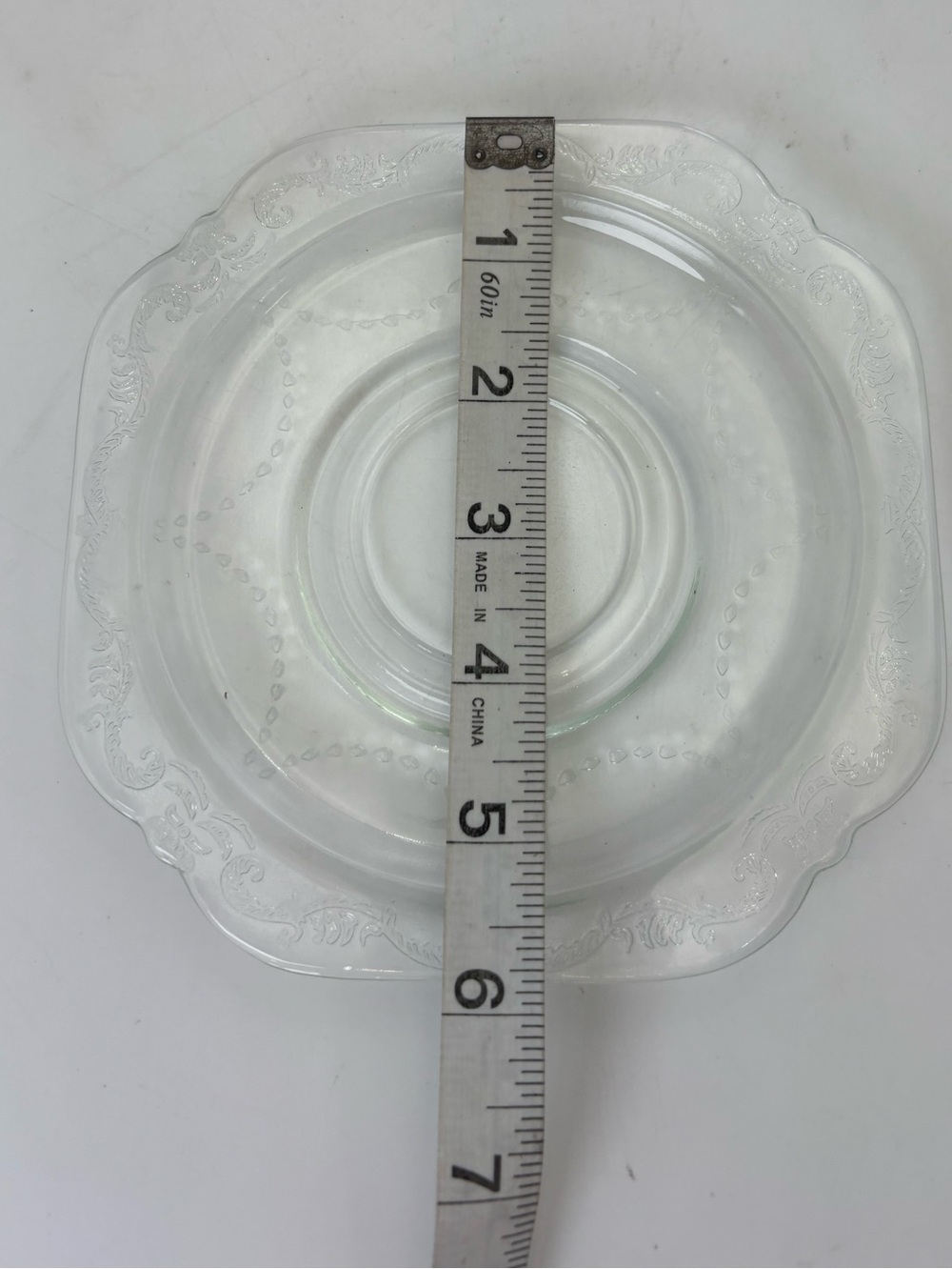 Vintage Indiana Glass Clear  Decorative Saucer -  Scalloped Edge - Picture 9 of 10